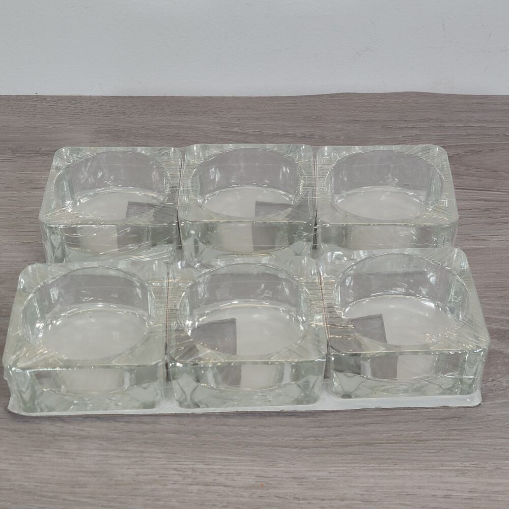 Ikea‎ Glass Square Tealight Votive Candle Holder 3 Pack Set Of 2 NEW